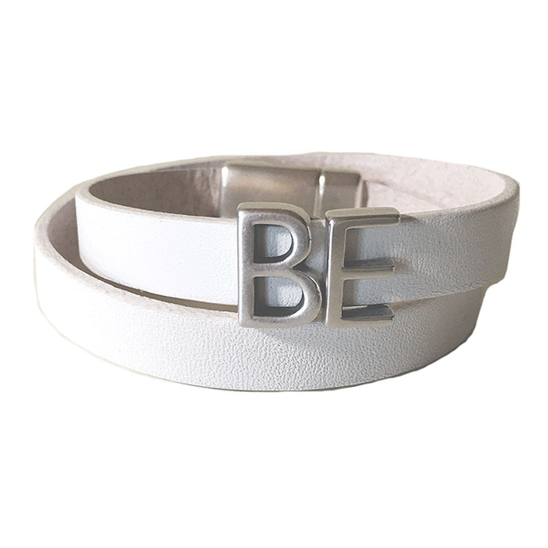 CHAK-WRAPS™ BE Silver Leather Bracelet