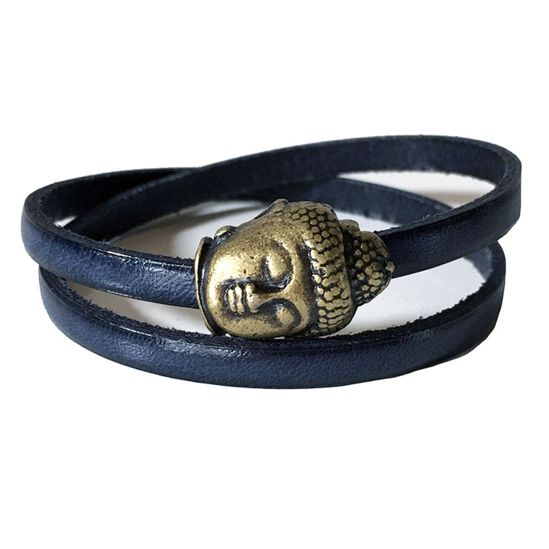 CHAK-WRAPS™ Buddha Infinity Brass Leather Bracelet