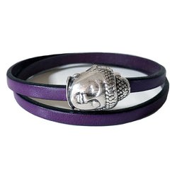 CHAK-WRAPS™ Buddha Infinity Silver Leather Bracelet